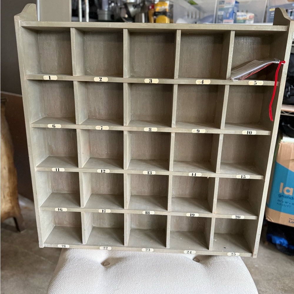 Pottery Barn Gray Wooden Organizer